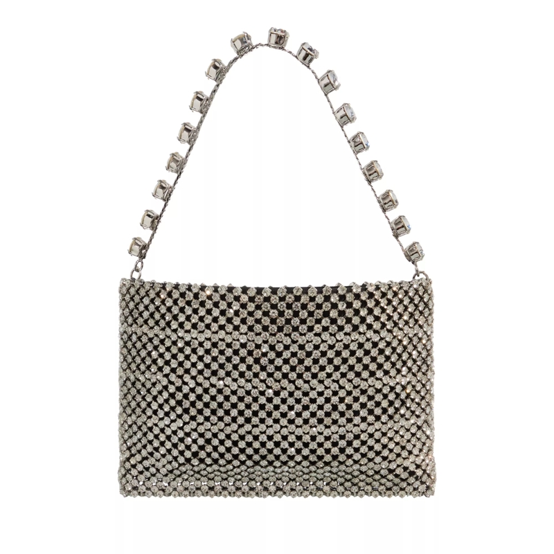 Gedebe Pochette Aurora Metal Chain Silver + Crystal