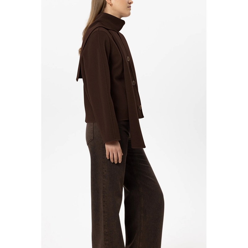 Luisa Cerano Overgangsjas Doubleface-Jacke mit Schal marone(Image 3)