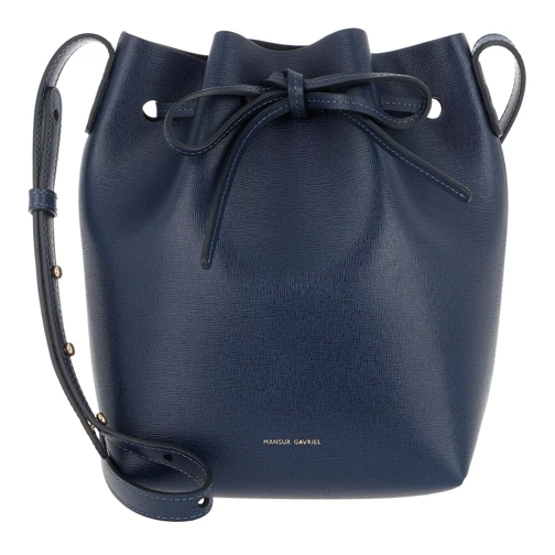 Mansur Gavriel Mini Bucket Bag Leather Blu/Blu Buideltas