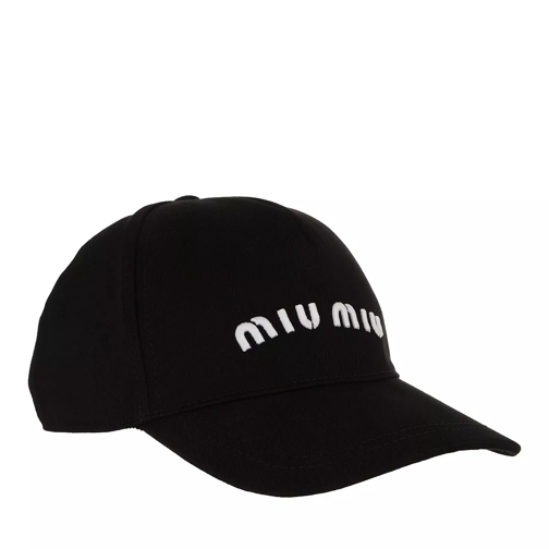 Miu Miu Logo Cap Black White Baseball-Kappe