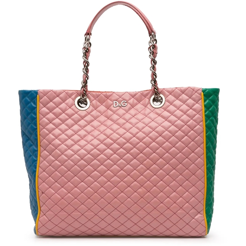 Dolce&Gabbana Shopper Mulitcolor Quilted Lambskin Lily Glam Tote rose