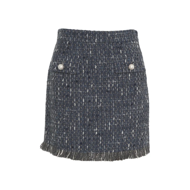 LIU JO Minirock Textured Bouclé Mini Skirt Grey