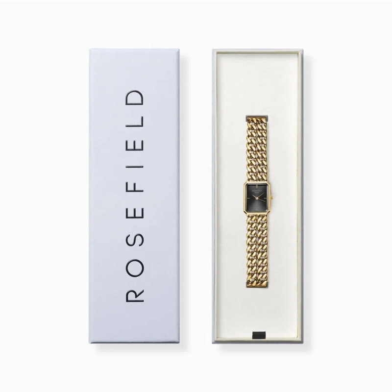 Rosefield Quarzuhr Damenuhr Octagon XS Studio Kettenoptik schwarz(Image 5)