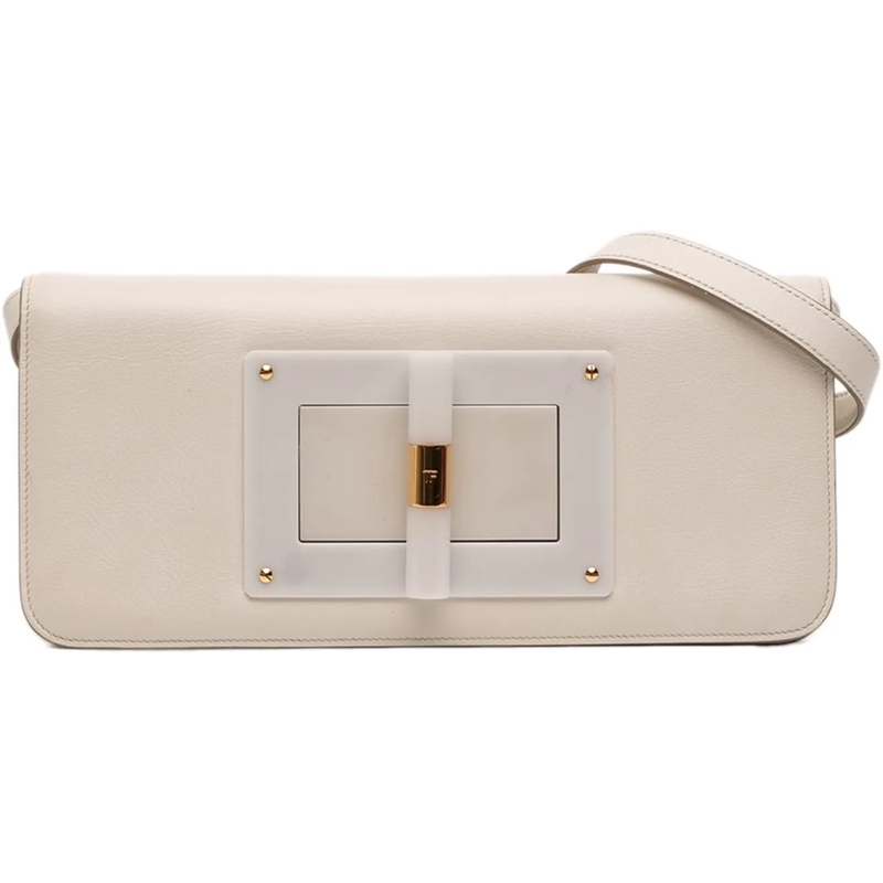 Tom Ford Schultertasche Large Leather Natalia Crossbody weiß