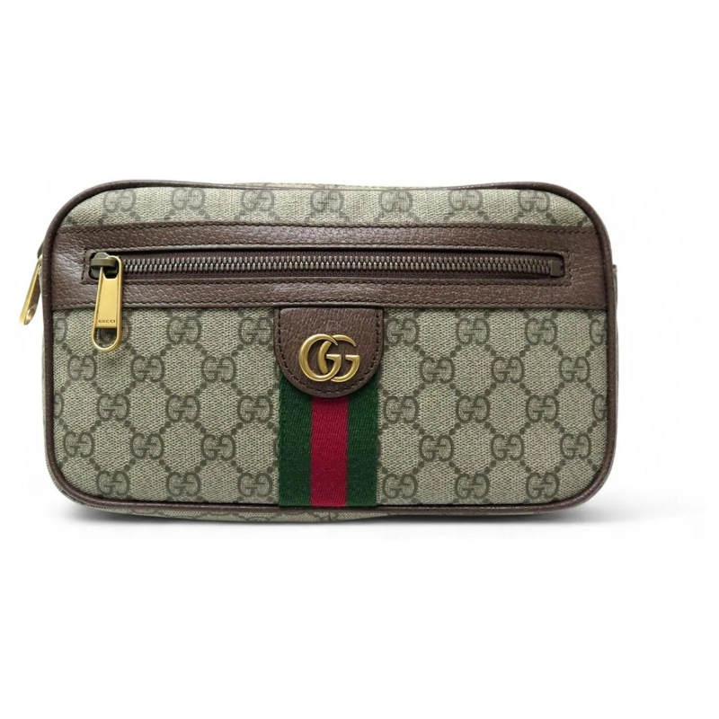 Gucci Portemonnee GUCCI OPHIDIA GÃœRTELTASCHE BANANE BEIGE AUS GG-LE beige