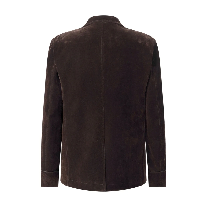 Tom Ford Blazer Beflockte Jacke aus Samt braun(Image 3)