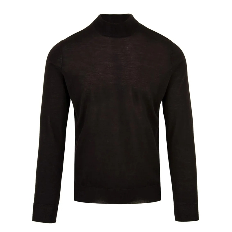 FILIPPO DE LAURENTIIS Pull Elegant Black Merino Turtleneck Sweater Black