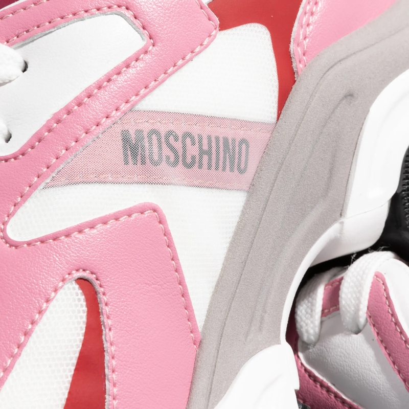 Moschino Sneaker basse Race Sneaker Bianco/Rosa/Amarena(Image 4)