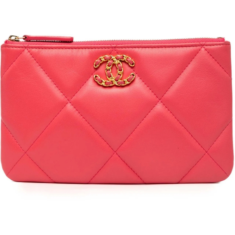 Chanel Pochette Small Lambskin 19 O Case Pouch rose