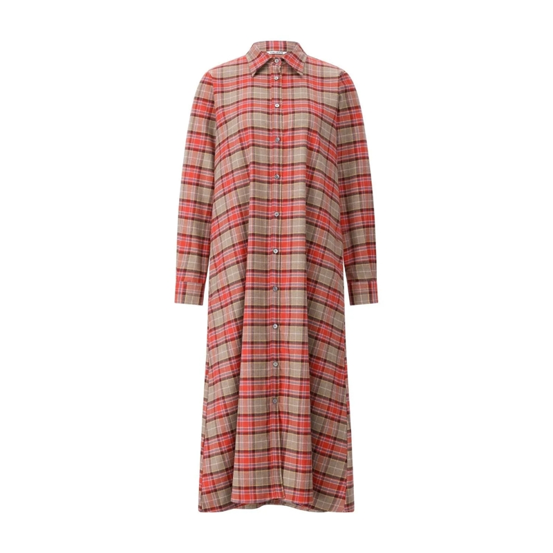 CALIBAN  Kariertes Blusenkleid aus Flanell Multicolor