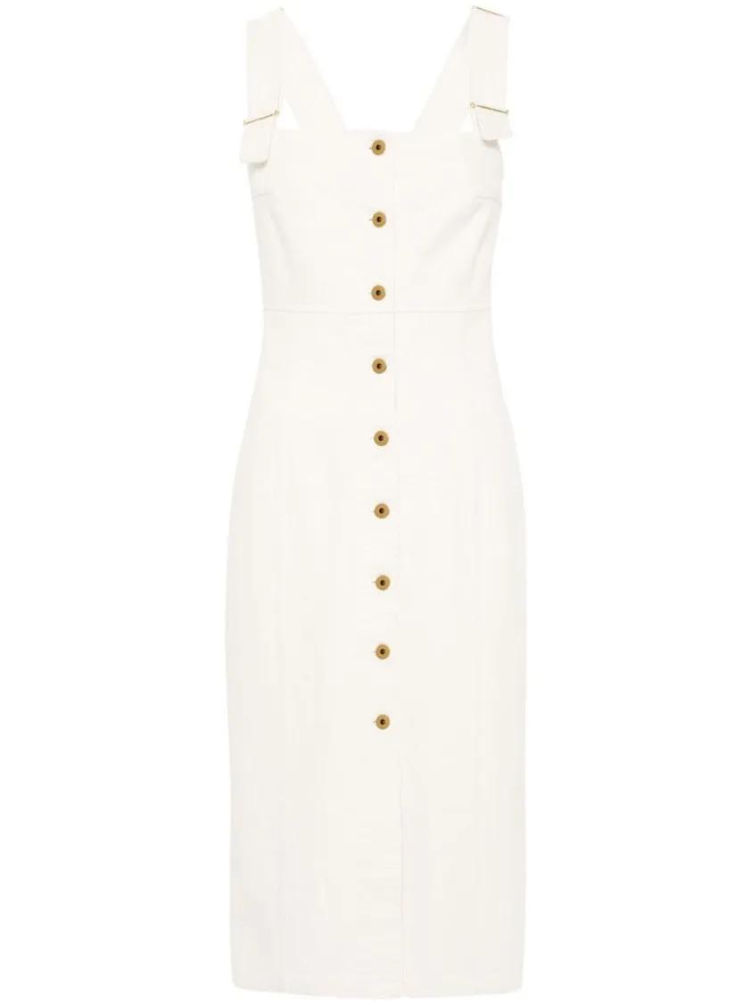 Thumbnail - Patou - Light Beige Cotton Denim Dress - Größe 36 - weiß