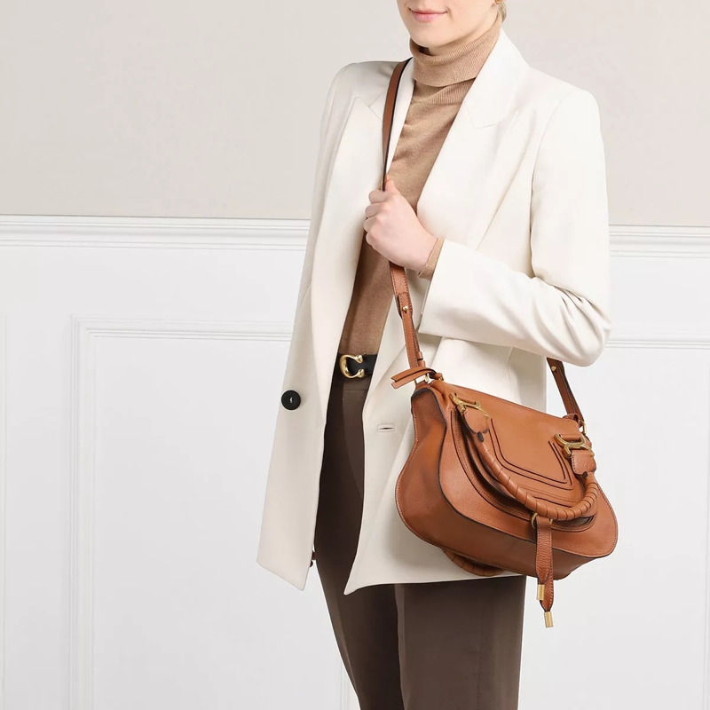 Chloé Satchel Marcie Shoulder Bag Small Dark Brown(Image 2)