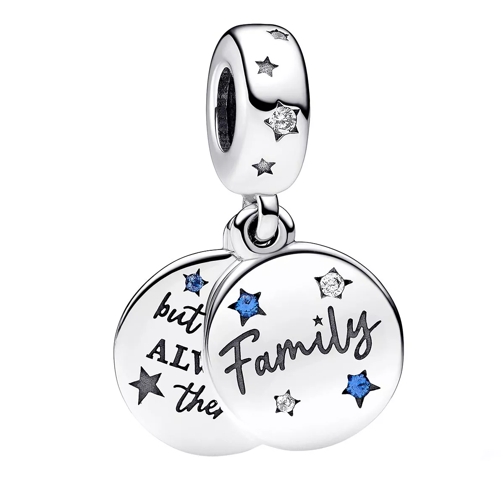 Pandora Family sterling silver double dangle with stellarc Blue Ciondolo