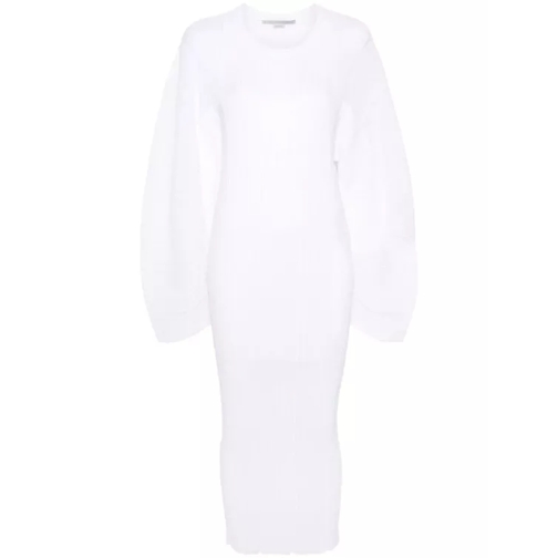 Stella McCartney White Plissé Midi Dress White 