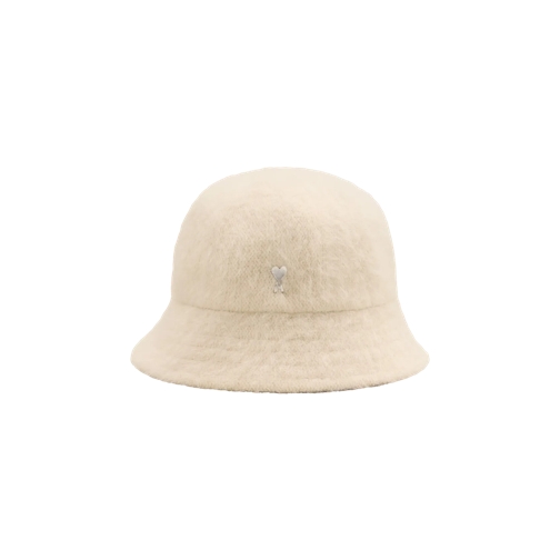 AMI Paris Vissershoed Flauschiger Bucket Hut 150 OFF WHITE