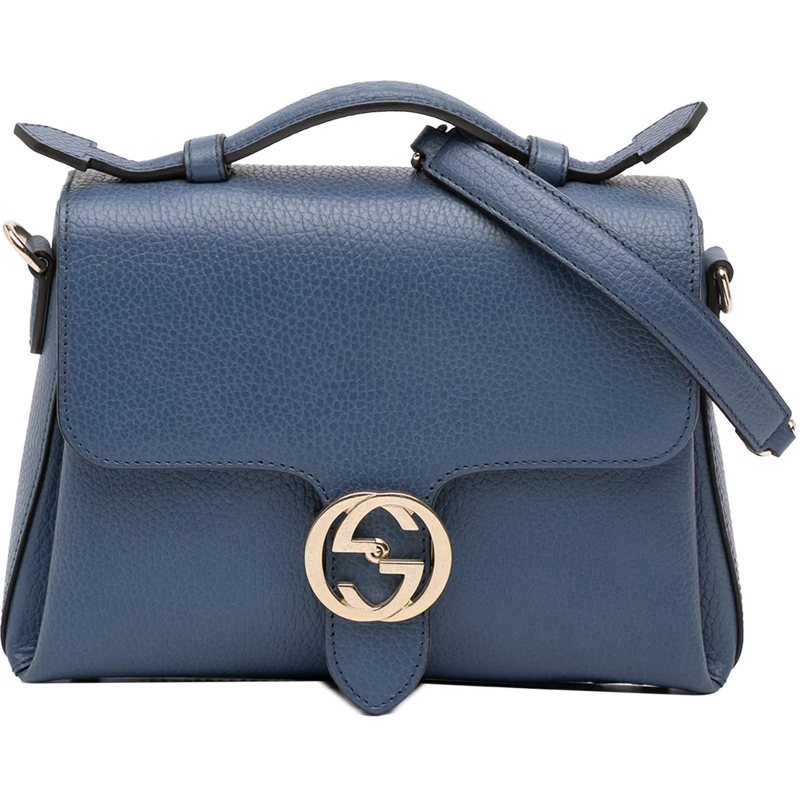 Gucci Sac à bandoulière Small Dollar Calf Interlocking G Satchel blau