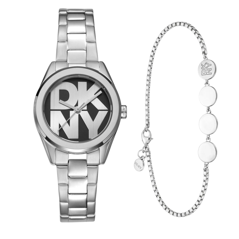 DKNY Quarzuhr Quarzuhr Logo Watch Set silber