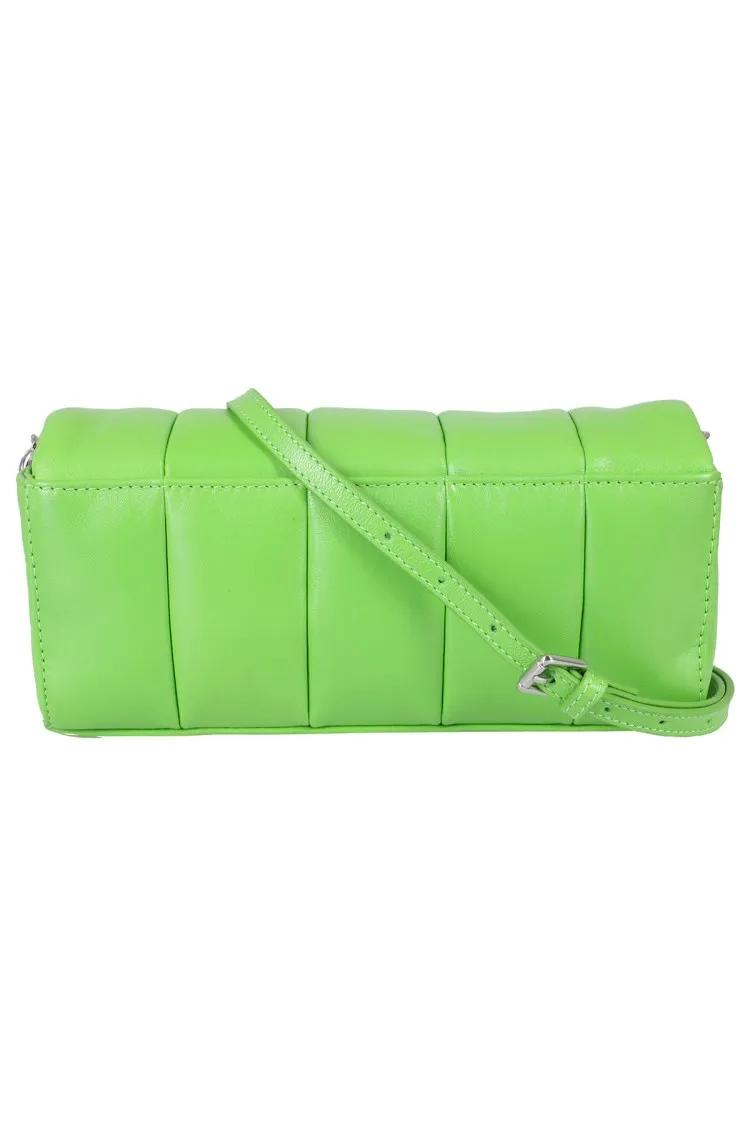Stand Studio Hobo bags Rectangular Green Lamb Leather Panel Bag in groen