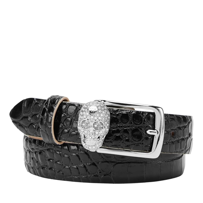 Philipp Plein Gürtel Gürtel Skull Crocco Print schwarz