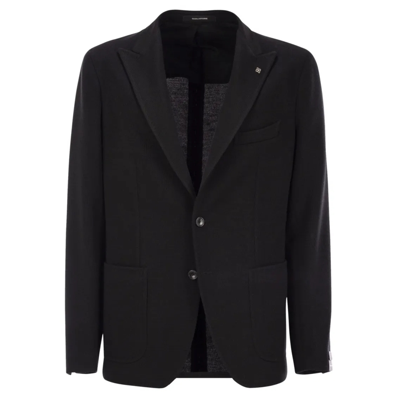 Tagliatore Blazer Virgin Wool Blend Jacket Black