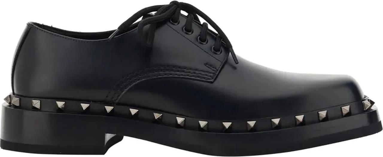 Thumbnail - Valentino Garavani Sandaletten mit Absatz - Stringata bassa nera con borchie - Gr. 42,5 (EU) - in Schwarz - für Damen