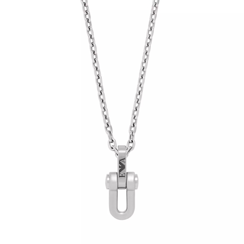 Emporio Armani Stainless Steel Pendant Necklace Silver Collana media