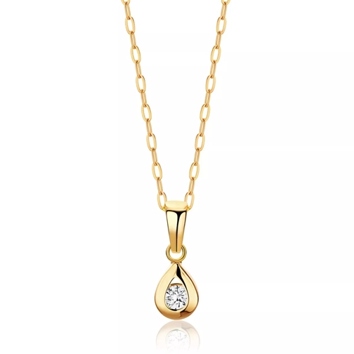 BELORO Necklace Cubic Zirkonia 9KT (375) Yellow Gold Short Necklace