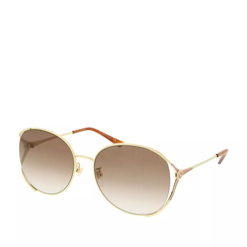 Gucci GG0650SK-004 59 Sunglasses Gold-Gold-Brown Occhiali da sole