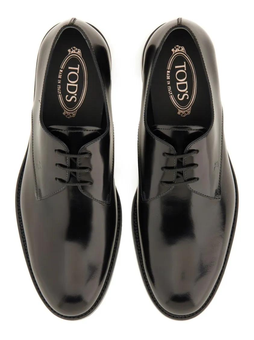 Thumbnail - Leather Lace-Up Derby Shoe - Gr. 10 - in Schwarz