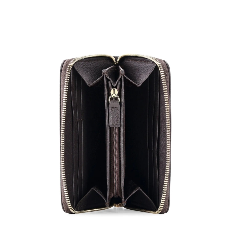 Abro Portemonnaie mit Zip-Around-Reißverschluss Geldbörse aus Leder braun(Image 11)