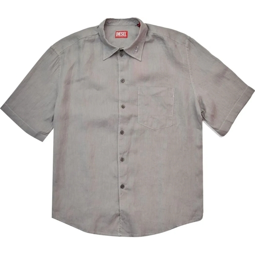 Diesel Casual topjes Camicia a Maniche Corte S-Emil Grigia grau