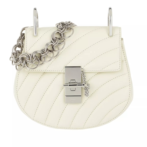Chloé Drew Bijou Mini Quilted Leather Natural White Crossbody Bag