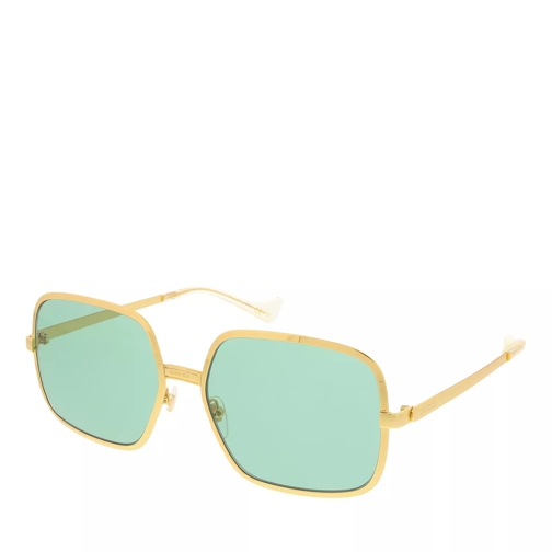 Gucci GG1063S-002 60 Sunglass Man Metal Gold-Gold-Green Sonnenbrille