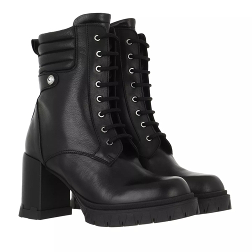 Karl Lagerfeld VOYAGE V Midi Collar Lace Boot Black Leather Schnürstiefel