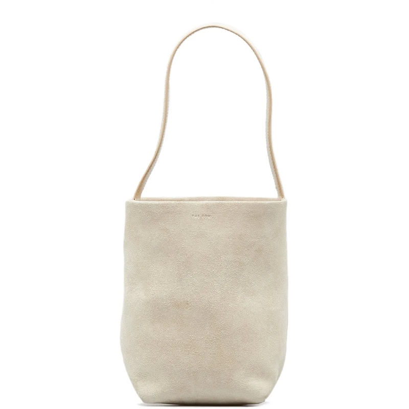 The Row Shopper Small N/S Park Suede Tote braun