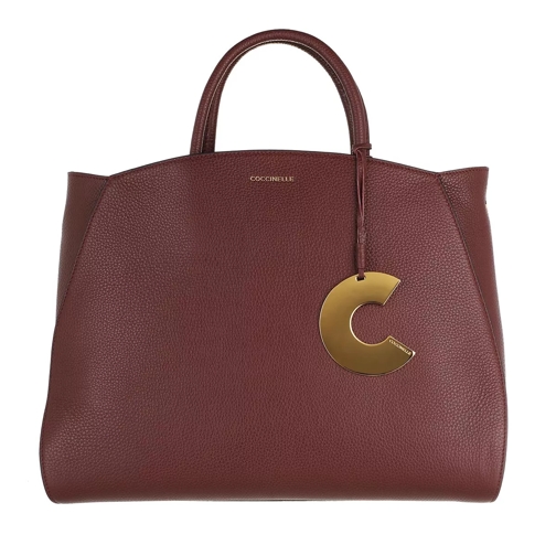 Coccinelle Concrete Handbag Grainy Leather  Marsala Rymlig shoppingväska