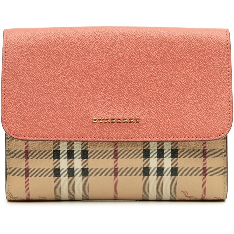 Burberry Sac à bandoulière Haymarket Check Coated Canvas and Calfskin Loxley  braun