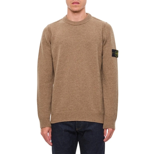 Stone Island Lambswool Sweater Brown Maglione