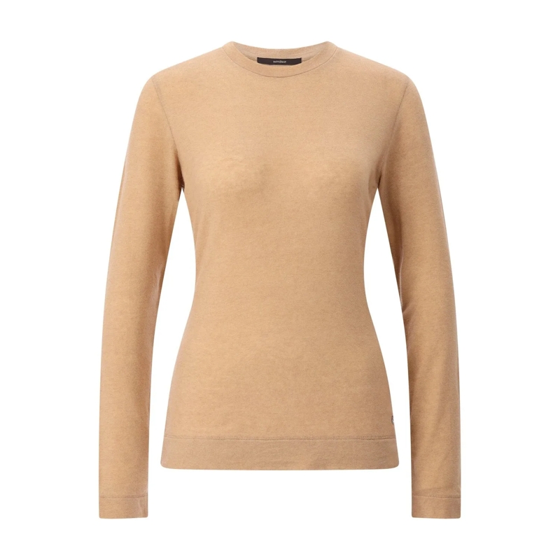 windsor. T-Shirt Leichtes Langarmshirt Braun