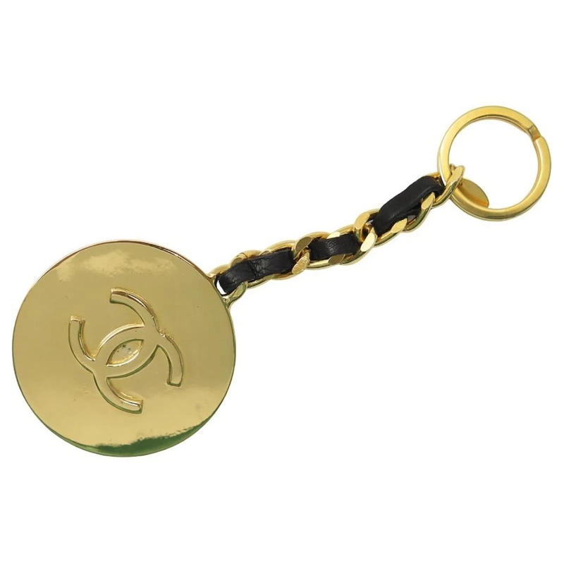 Chanel Geldbörse VINTAGE CHANEL SCHLÃœSSELANHÃ„NGER MEDAILLON LOGO  gold