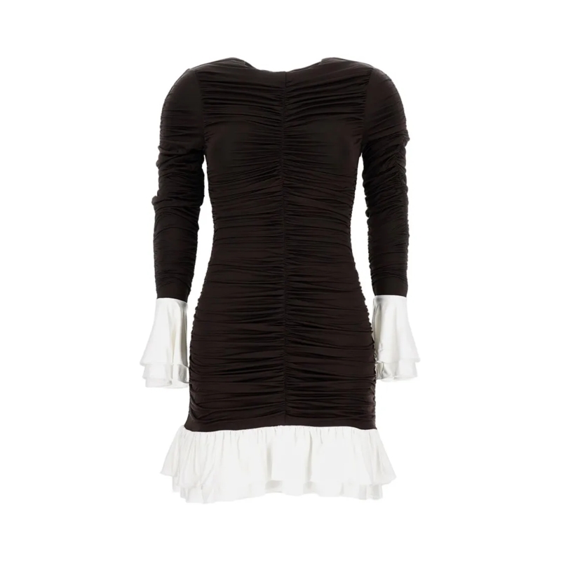 Rotate Mini-jurk Mini Ruched Dress Neutrals