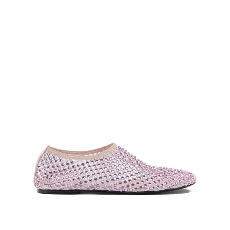 Strategia Ballerines Delicate Mesh Ballerinas With Shiny Embellishments Pink