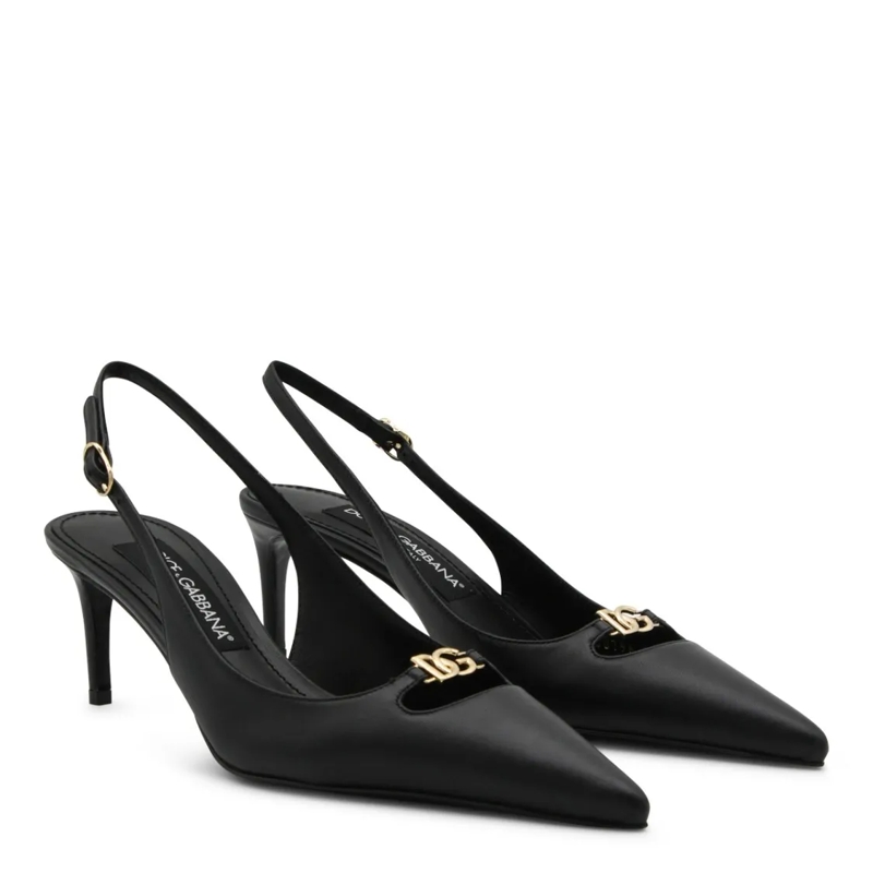 Dolce&Gabbana Pumps Pointed Toe Slingback Heels Black
