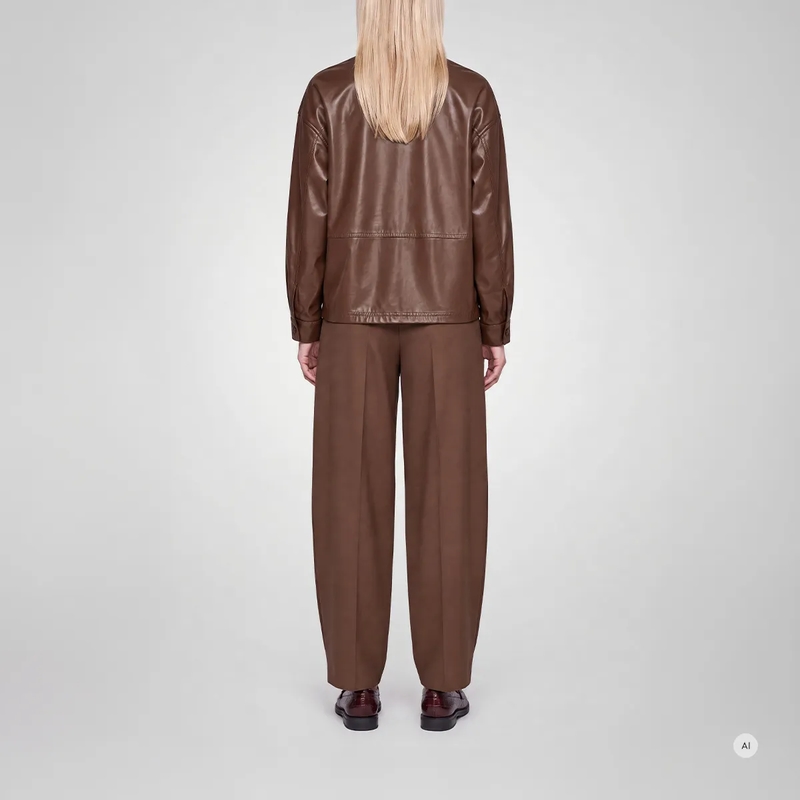 Marc Aurel Hemd Oversize Faux Lederhemd braun(Image 4)