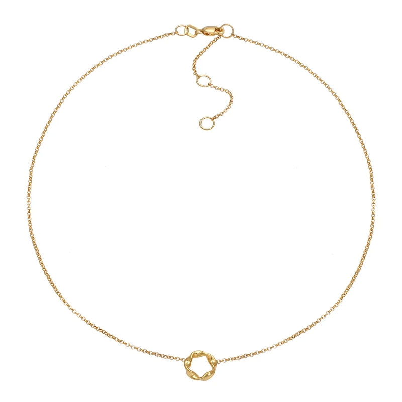Elli Choker Halskette Choker Erbskette Kreis Design Twisted 37 gold(Image 3)