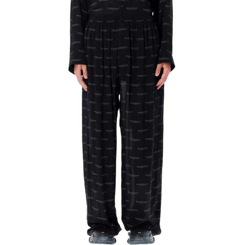 Balenciaga Anzugshose Logo Pyjama Pants Black