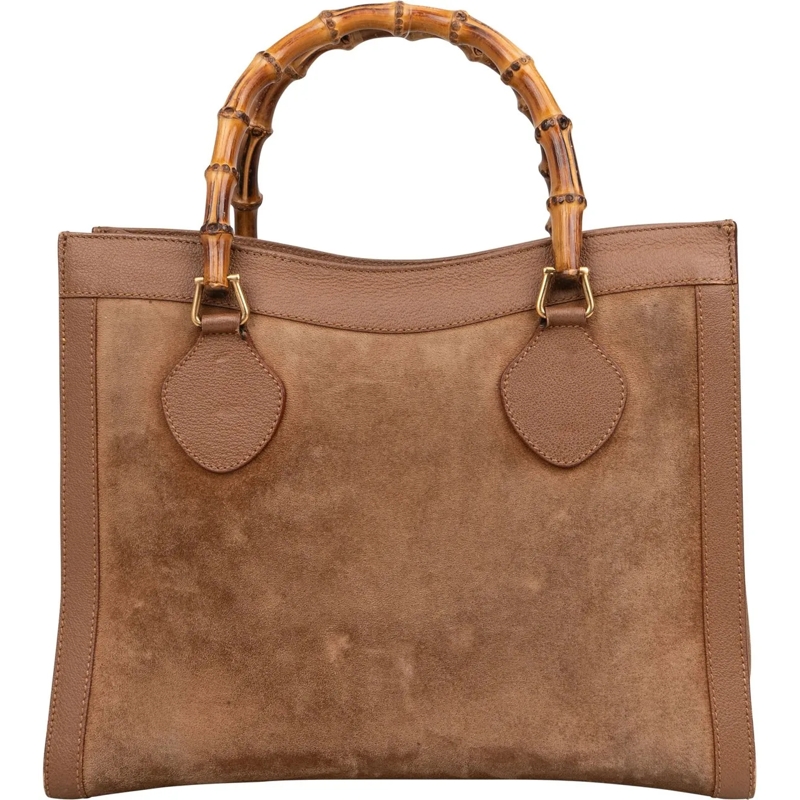Gucci Tote Gucci Brown Suede Bamboo Handbag braun