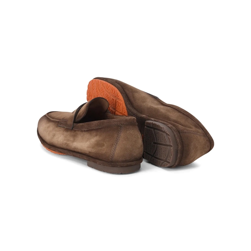 Santoni Chaussures à lacets Loafer aus Veloursleder blau(Image 6)