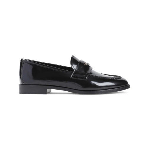 Giorgio Armani Black Calf Leather Driver Loafer Black Ballerina