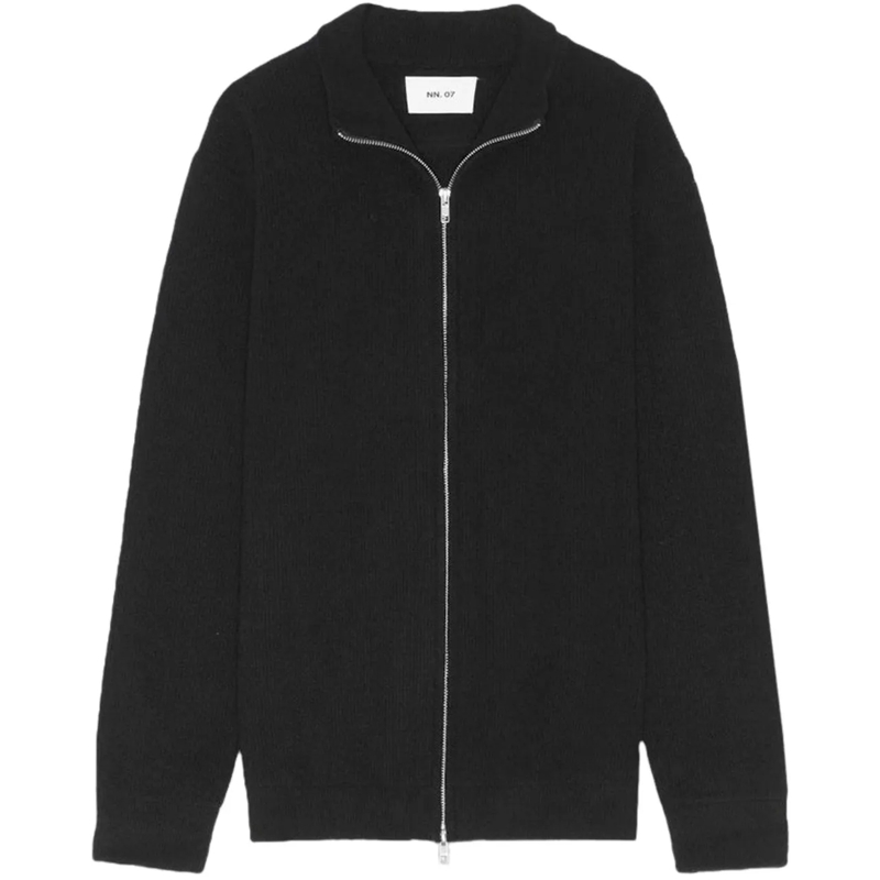 NN. 07 Pullover Maglione Danny Full Zip Nero schwarz